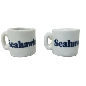 NFL Collectable Seahawks Team Logo and Helmet Mini Ceramic Coffee Mug
